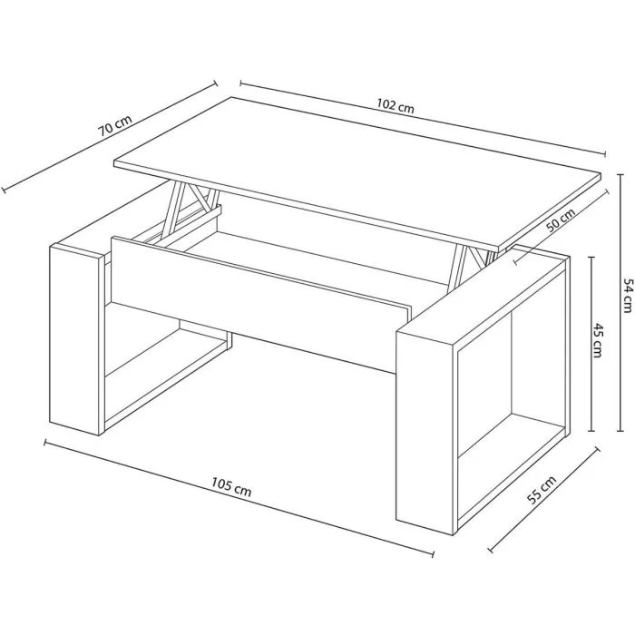 Mesa centro ELEVABLE URBAN BLANCO - Envío GRATIS - Imagen 5