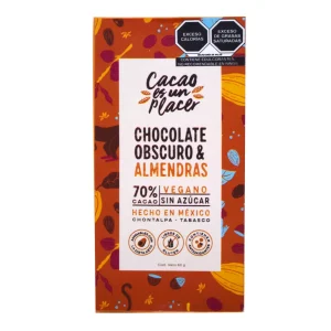 Chocolate En Barra Obscuro Almendras 80 G
