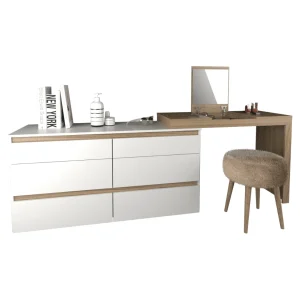 Chifonier Comoda Tocador Maquillador 3114 6 Cajones 2,08m