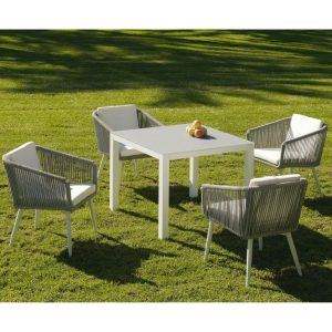 Mesa De Jardín Venecia + 4 Sillas De Jardín Venecia