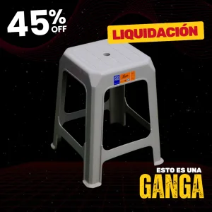 Banqueta Plástica Titan Reforzada Apilable Blanca