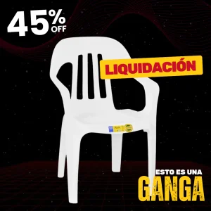 Silla Plástica Fiesta Reforzada Apilable Blanca