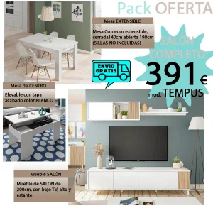 Pack Salon Comedor TEMPUS - Envío GRATIS