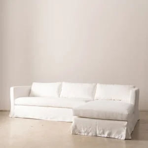 Sofá con Chaise Longue Roma Blanco